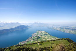 Photo of Nice panoramic view from Mount Rigi Nice panoramic view from Mount Rigi (viewpoint "Kanzeli") of Lake Lucerne and the Alps in the background - December 2011