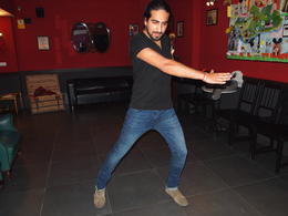 Photo of Chel shows us how to dance Flamenco in Seville Our teacher, Chel, showing us how it's done, Rachel - December 2013