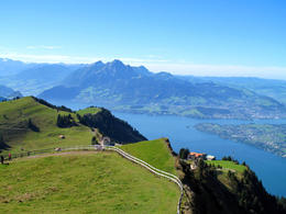 Photo of View from Mount Rigi in Switzerland Fantastic panoramic view from Mount Rigi on Lake Lucerne and the Alps in the background - December 2011