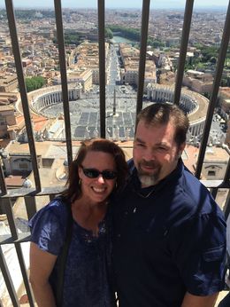 Photo of View of St. Peters square John and Kathy W. from St. Peters Cupola with St. Peters square in the background , Katherine W - May 2015