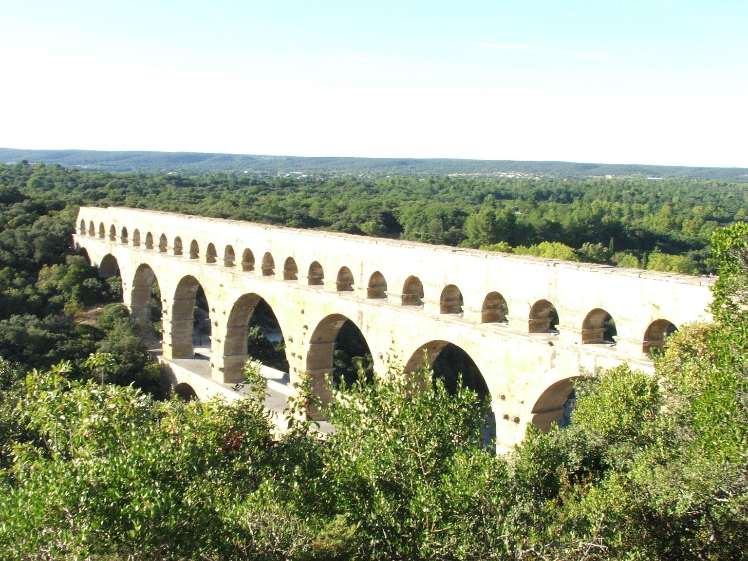 Looking down on Pont du Gard
