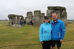 Photo of Me and my wife, Pam, at Stonehenge Me and my wife walking around the outside of Stonehenge. , Scott R - July 2013