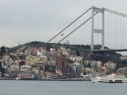 Photo of view from the boat on Bosphorus Cruise Beautiful view of the bridge and city from the Bosphorus Cruise boat. , James H - March 2015