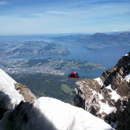 Photo of Views from the Top This is the gondola that you ride up to the peak of Mount Pilatus. This is only a slight view of all that you can see from the top. , Lindsay R - June 2016