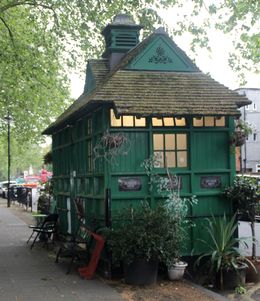 Photo of 1800s Cab Shelter Not often non-cab drivers are allowed inside. This is a special one, near Paul McCartney's house where he is know to hang out. , Ivan U - June 2016