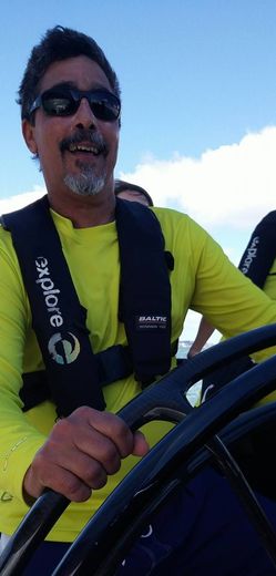 Photo of Taking the Wheel! This is my husband Robert the day after we married. What a wonderful day sailing on Auckland's harbor. , Nancy S - May 2016