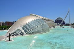 Photo of Valencia arts science centre. This is the hemisferic pictured in front of the science museum and the agora. , David Lally - May 2015