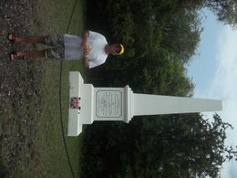 Photo of JT and One of His Heroes Dad gets to visit the memorial of one of his heros, Captain Cook. , Noreen H - August 2015