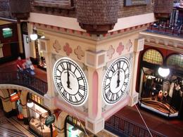 Photo of Queen Victoria Building Huge Clock in the middle building - viewed from the upper level, John C - October 2010