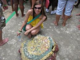 Photo of Spirit of Reggae Tour Beside the Mt. Zion Rock, which Bob also referred to as the "pillow" in his song Talking Blues. - July 2009