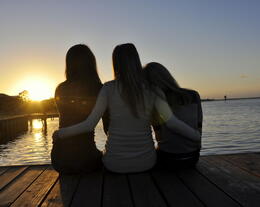 Photo of Sitting on the dock of the bay... Clear Lake Shores, TX ~ 2 My Girls just sitting on the dock of the bay wasting time watching the sun set in Clear Lake Shores, TX. , speloqui - March 2011