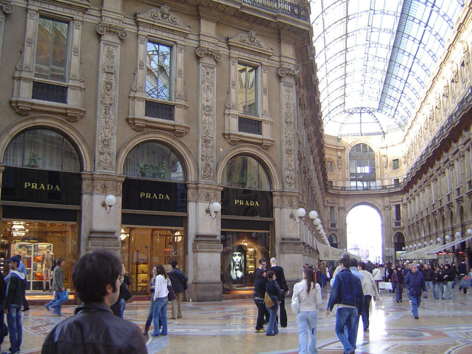 The Prada store in the Galleria Vittorio Emanuele II