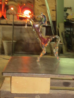 Photo of Horse glass piece. A demo glass piece created for us to see how piece are created from raw soft glass. , Jose - September 2016