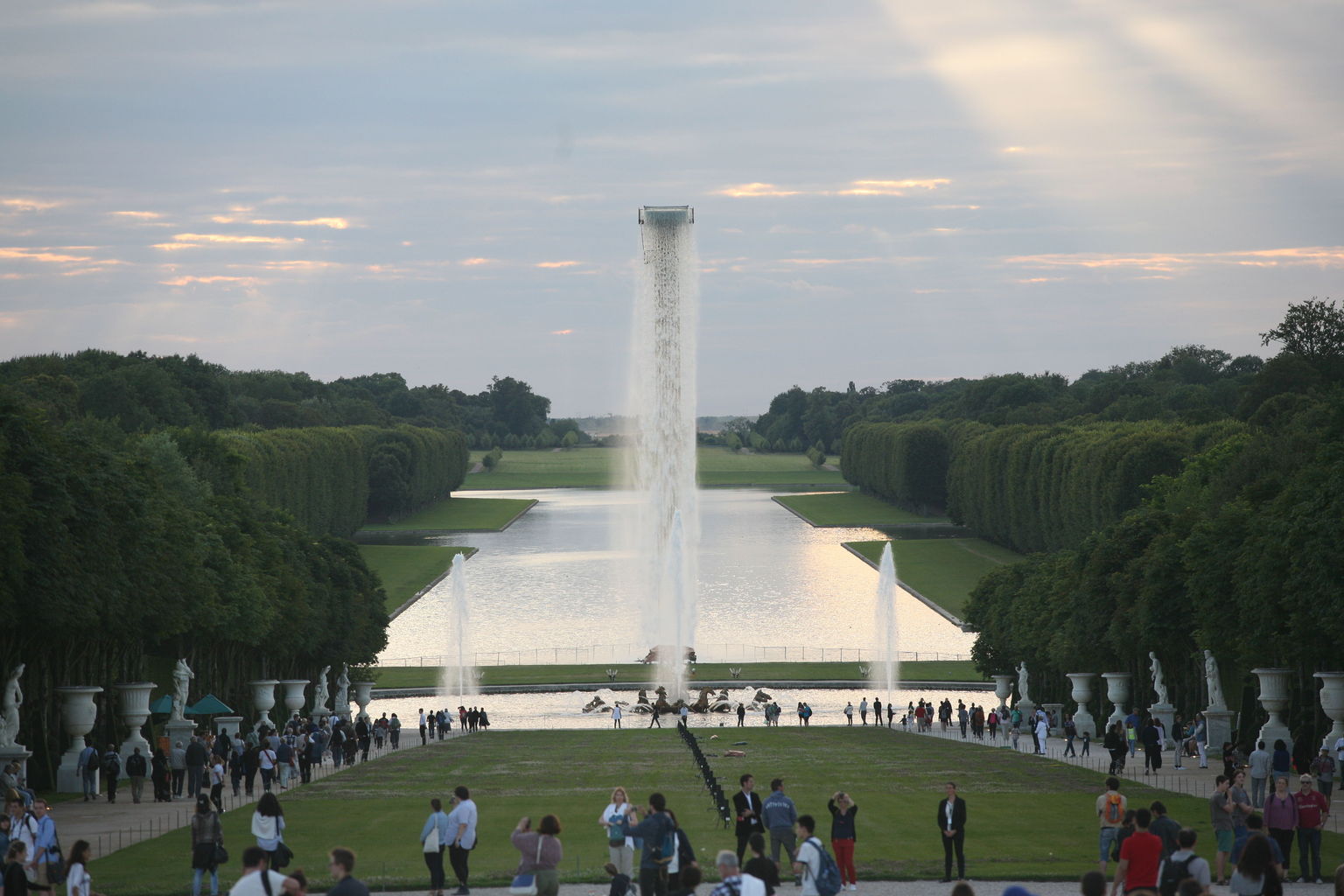Fountains at sunset