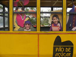 Photo of Posing - Sugar Loaf Mountain Us being silly and posing in an old cable car - from the early 20th century and the first one used on Sugar Loaf mountain., Bandit - September 2011