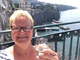 Photo of Amazing 3-Day Italy Tour! I'm sitting on the terrace of the bar in our beautiful hotel in Sorrento Hotel Tramontano. We had a fabulous time on this trip! Nothing to complain about ... great food, new friends, and amazing ... , Stephanie R - July 2015