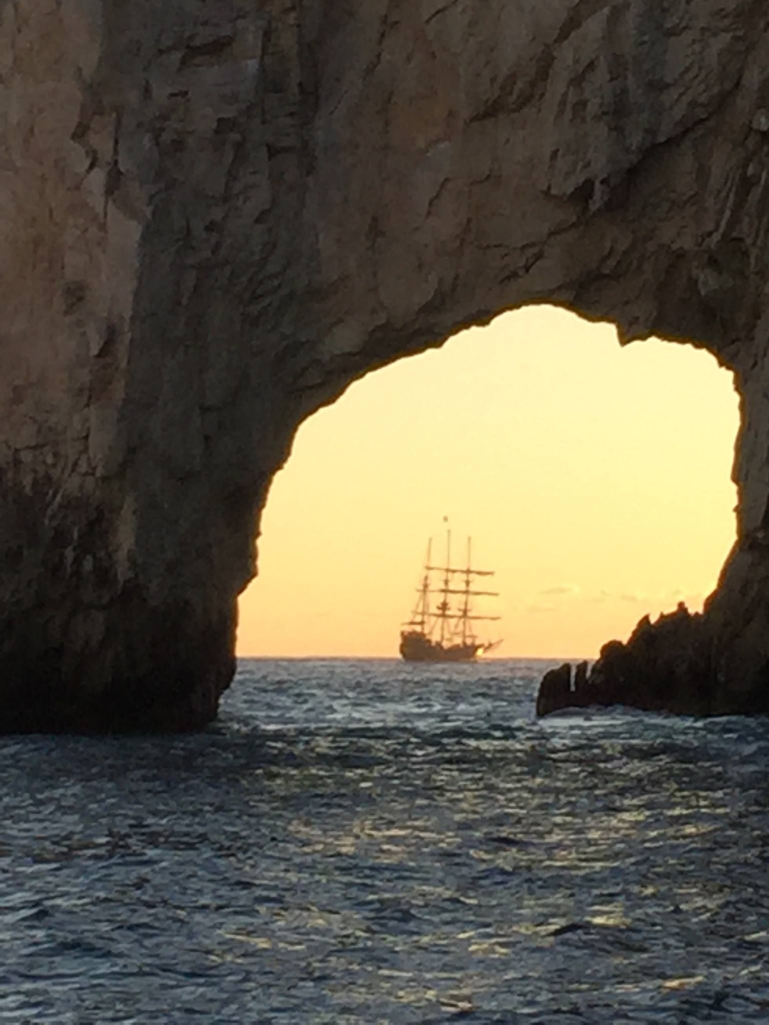 Sunset through the arch