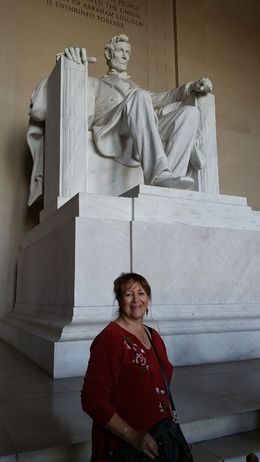 Photo of Priscilla next to President Lincoin Priscilla next to President Lincoln, vra2003 - April 2015