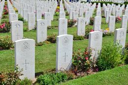 Photo of British war cemetery. It may be called the british war cemetery but contains graves and headstones from ALL the commonwealth countries including Germany. , David Lally - July 2015