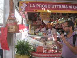 Photo of One of the many stops in Testaccio neighborhood! Our guide, Douglas, explaining the history of the shop and its owners. , Beth I - September 2015