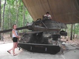 Photo of American Tank on Cu Chi Tunnels tour Still standing where it was damaged my a land mine. , Sally - January 2011