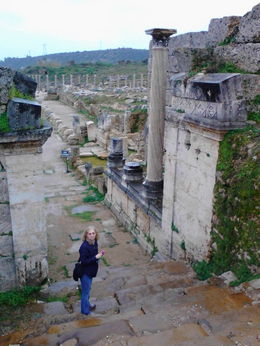 Photo of Nymphaeum (fountain house) at Perge I'm in the photo, my husband was taking the pictures. , Susan W - February 2015