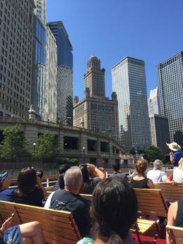 Photo of Architectural gems on the Chicago River Our guide Jimmy points out neoclassical features and infamous history of the Jeweler's Building above the Chicago Riverwalk. , Mark H - August 2016