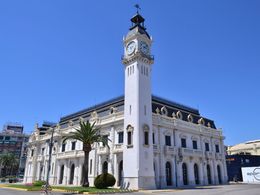 Photo of Valencia port. The port authority building and clock tower are located at Valencia port. , David Lally - May 2015