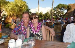 Photo of Enjoying the Old Lahaina Lauau Getting ready for the big feast. What a great way to celebrate my 60th birthday. , Nancy E - April 2014