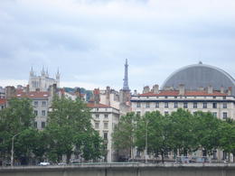 Photo of Opera House from the back View of the Opera House (the round building) and the Fourviere from across the Rhone., Cat - January 2012