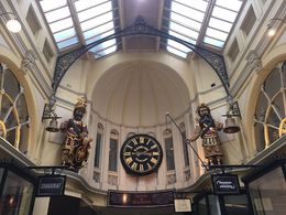 Photo of Gog and Magog in the Royal Arcade Royal Arcade is a heritage shopping arcade in the central business district of Melbourne, Victoria. Originally constructed in 1869, the arcade connects Little Collins Street to the Bourke Street ... , Elizabeth S - July 2016
