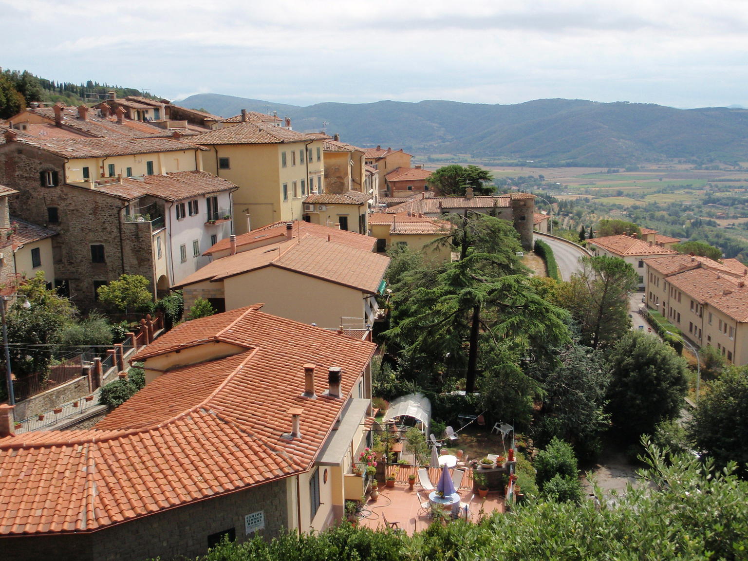 Beautiful rooftop view from Cortona