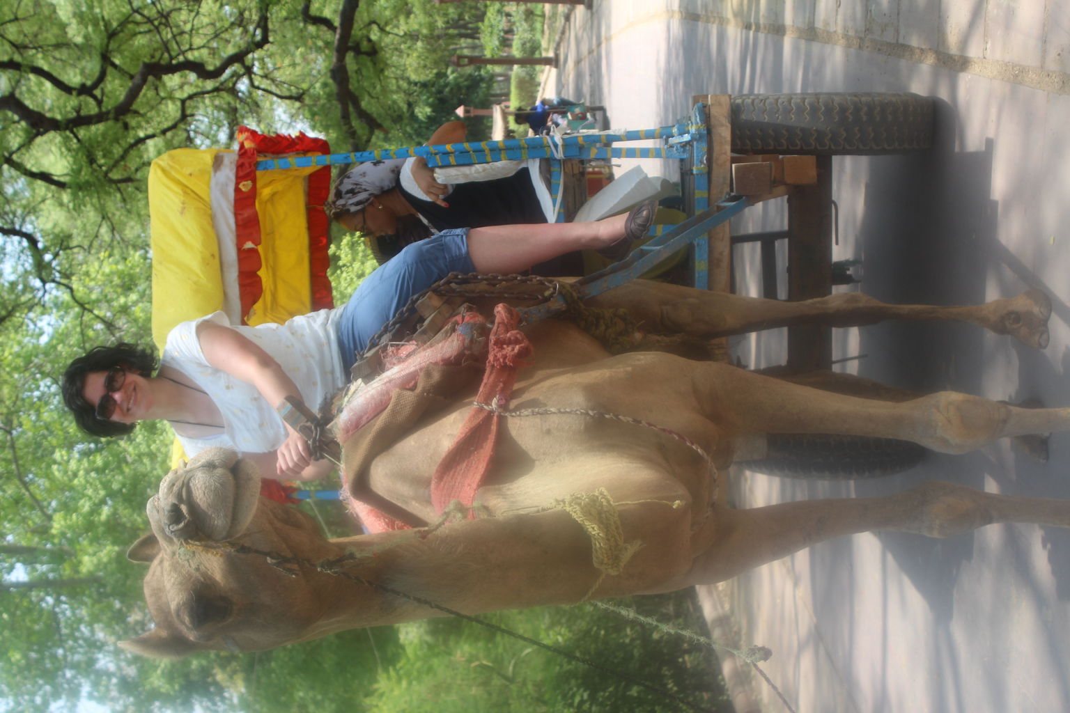 Riding away from the Taj