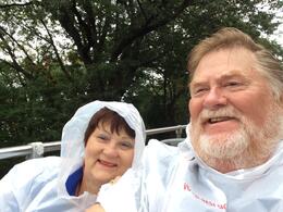 Photo of Just singing in the rain Cheryl and Bluey on the Uptown hop-on hop-off trip near Grants Tomb , duckercheryl - October 2014