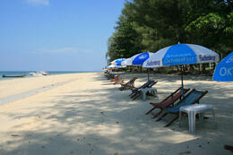 Photo of There ARE beaches! Although most of the islands have no beaches, just straight cliff faces, some have beautiful, white sand beaches, and many of the tours stop by at least one for drinks on the way home... , ROD C - September 2012