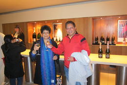 Photo of Inside the World's most famous Champagne Showroom Dilip and Mrunalini at Moet and Chandon - No tour is complete without a glass of Champagne ! Cheers , Dilip K - June 2014