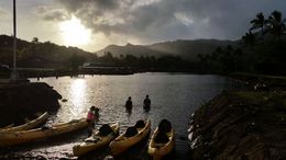 Photo of Sunset on Wailua River Bringing the kayaks in after an incredible afternoon of kayaking, hiking, and swimming at the waterfall. , Chris M - April 2016