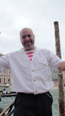 Photo of Birthday treat for my partner ...... Our Gondolier before a birthday trip with serenade followed by dinner ..... , Karen A - September 2014