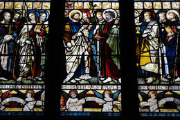 Photo of Stained Glass, St Patrick's Cathedral Stained glass dating from 19th century depicting Christian Saints, St Patrick's Cathedral in Dublin, Ireland - June 2011
