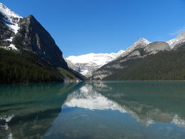 Photo of View of Lake Louise Classic view of Lake Louise and surround snow-capped mountains in front of the Chateau Lake Louise on a beautiful sunny morning in May , Amadeo P - August 2016