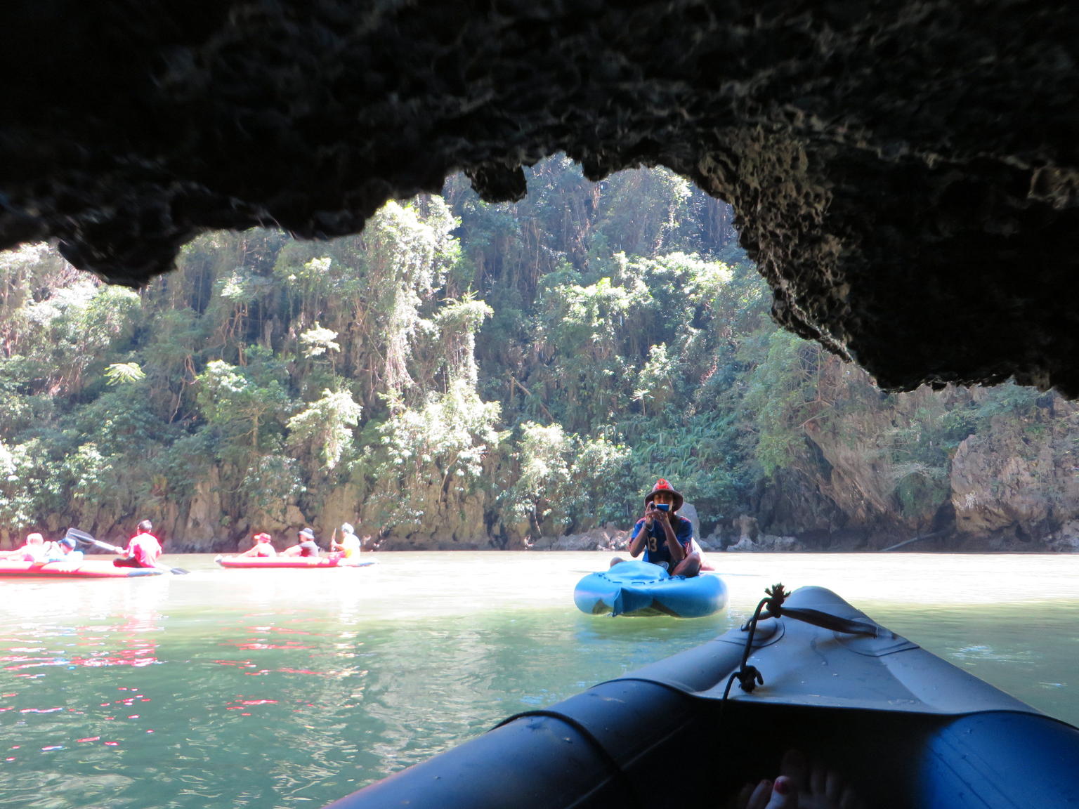Entering a lagoon