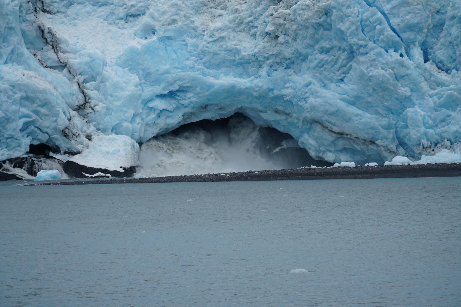 Meltwater at the face of the glacier