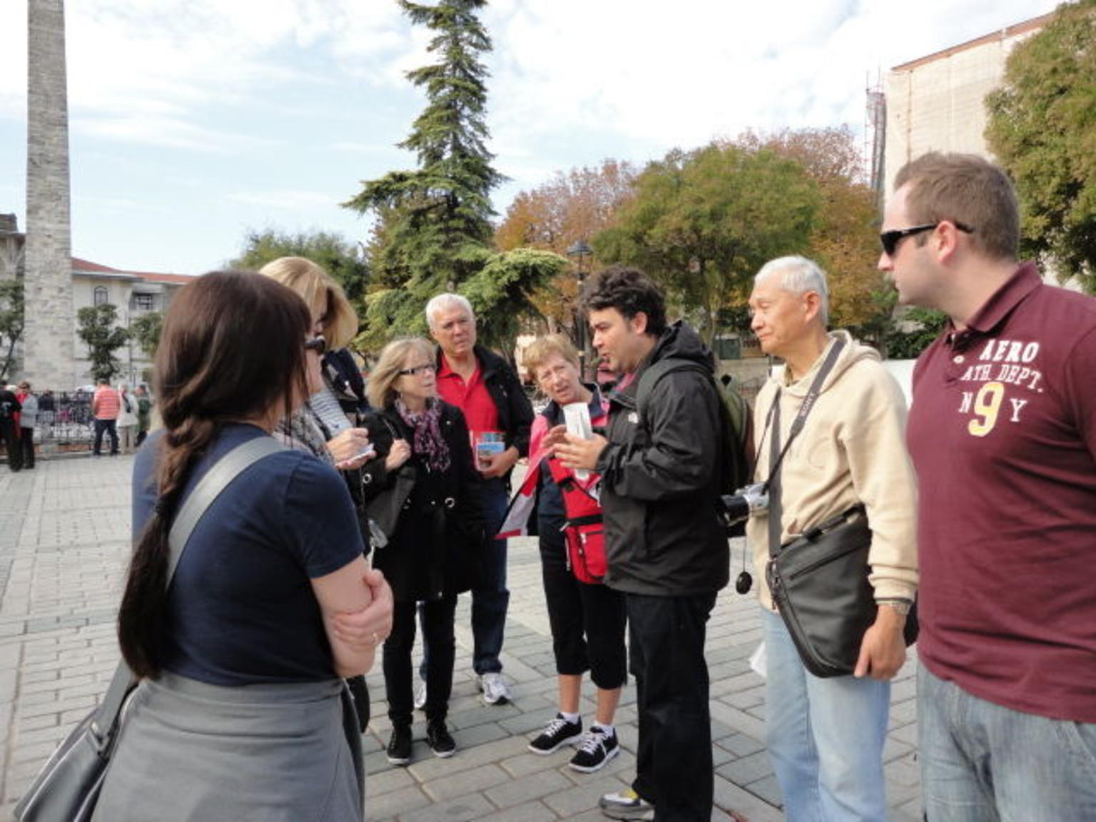 Tour guide with visitors