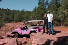 Photo of Taking a break from four wheelin' Gary and Carol with the infamous Pink Jeep , Gary T - October 2011
