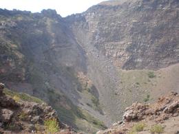 Photo of Inside Mt. Vesuvius Inside Mt. Vesuvius: To visualize the size and depth, pick a small bump at the top right lip of the crater. That could be a person. - November 2011
