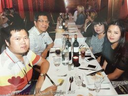 Photo of Wonderful dinner with champagne red wine plus great shows My family - Son Gabriel, daughter, Janice, Husband Wee Thian Seong and myself - Linda Chang , Boi Kui C - June 2015