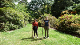 Photo of In place of two wizards Posing where Gandalf and Saruman walked in FOTR in Isengard aka Harcourt Park , Annaleis D - December 2012