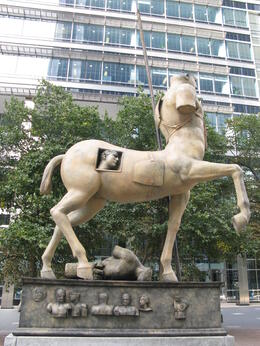 Photo of Surreal sculpture in London Centauro by Igor Mitoraj adds a surreal touch to Canary Wharf. , London Expert: Gavin - March 2011