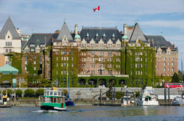 Photo of Fairmont Empress Hotel, Victoria waterfront The historical Empress Hotel and boats in the harbour - May 2011