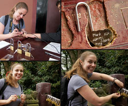 Photo of Engraving my lock A highlight of the day was engraving a lock to leave on the mountain on the and quot;lock wall and quot;. , Deana J - November 2013